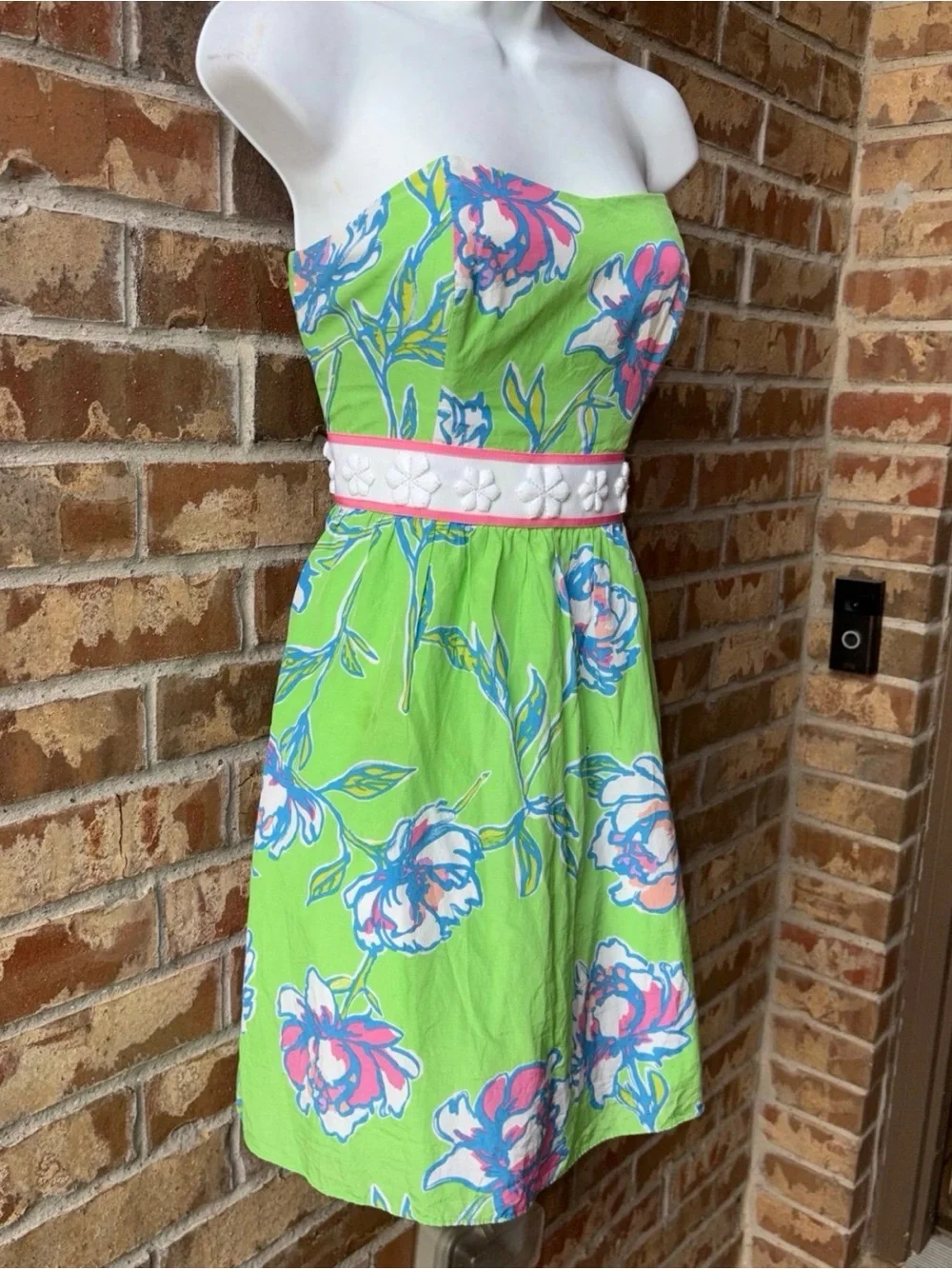 LILLY PULITZER LANGLEYStrapless Floral Mini Dress DRESS SIZE 4 - Picture 4 of 10